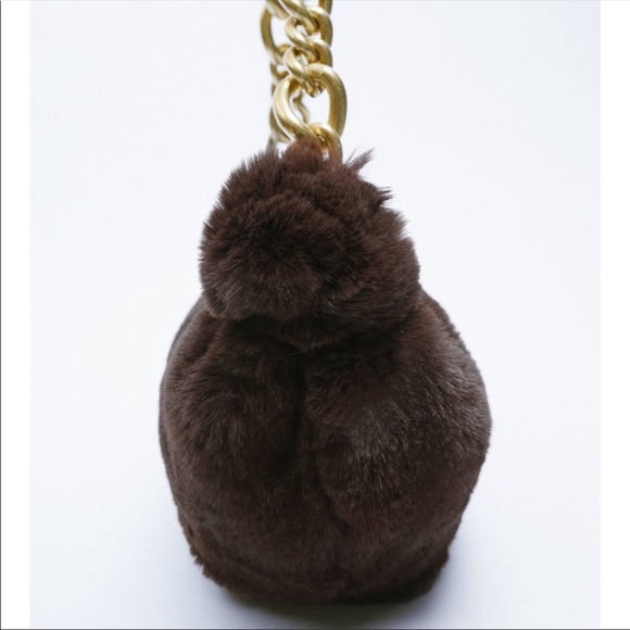 Zara faux fur chain strap shoulder bag - Picture 3 of 6